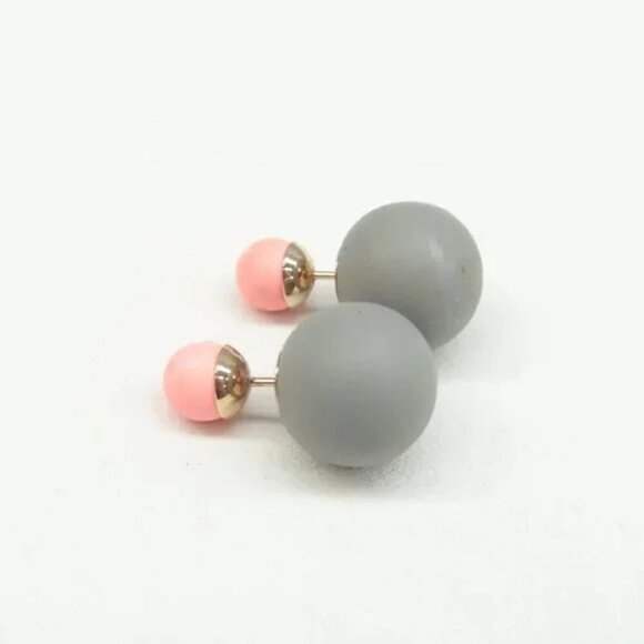 100% Authentic DIOR Tribal Matt Grey&Pink Earrings - Picture 7 of 8